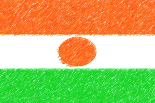 Flag of Niger background o texture, color pencil effect. — Stock Photo, Image