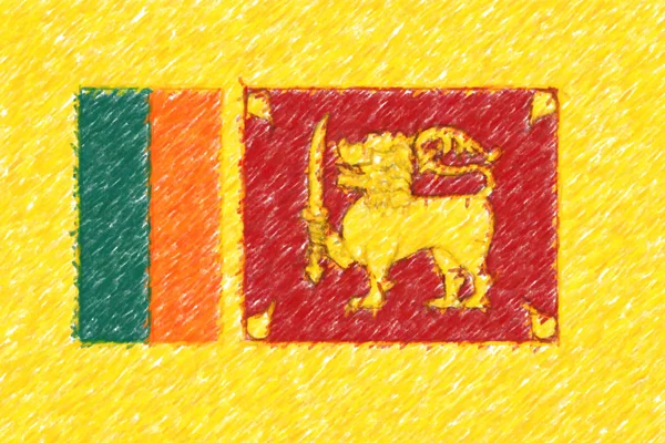 Flag of Sri Lanka background o texture, color pencil effect. — Stock Photo, Image