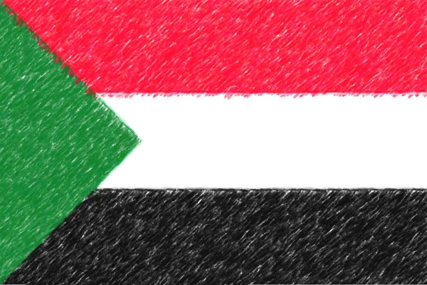 Flagge von sudan Hintergrund o Textur, Farbstift-Effekt. — Stockfoto