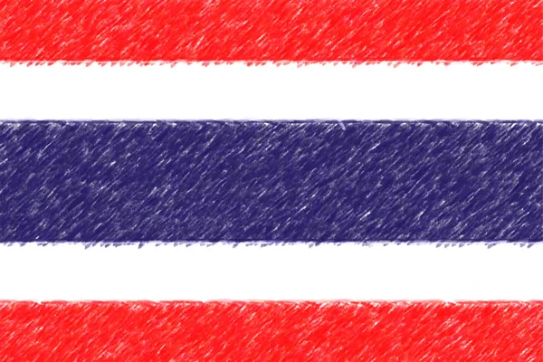 Flagge des thailändischen Hintergrundes o Textur, Farbstift-Effekt. — Stockfoto