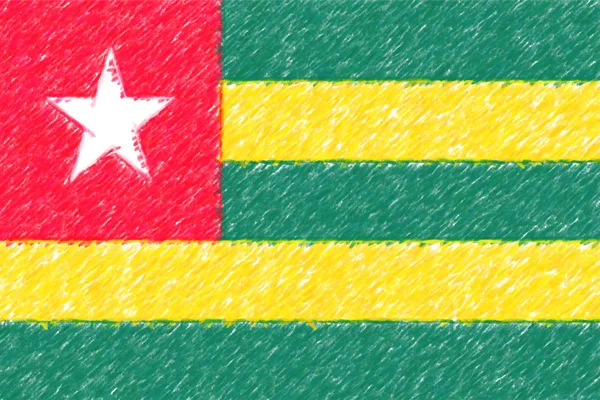 Bandera de Togo fondo o textura, efecto lápiz de color . — Foto de Stock