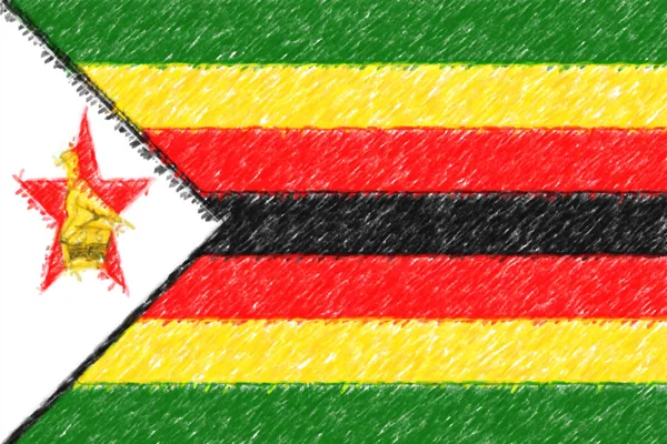 Bandiera dello Zimbabwe sfondo o texture, effetto matita di colore . — Foto Stock