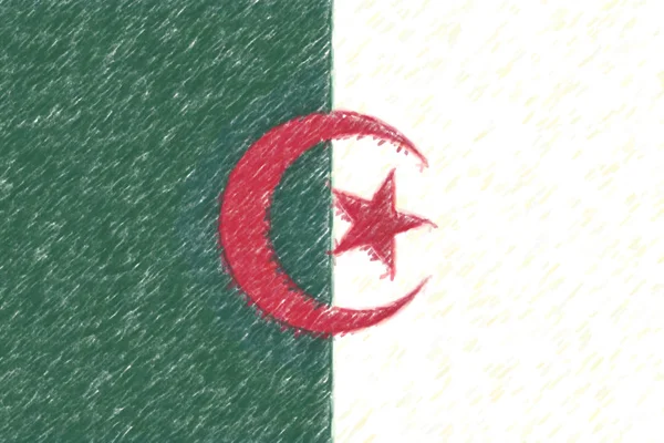 Bandiera di Algeria sfondo o texture, effetto matita di colore . — Foto Stock