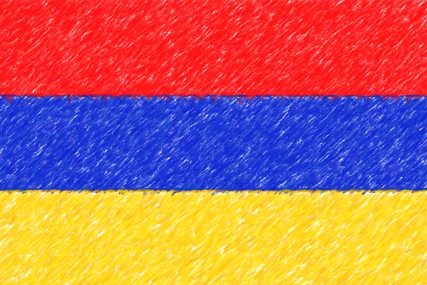 Bandeira de Arménia fundo o textura, efeito lápis de cor . — Fotografia de Stock