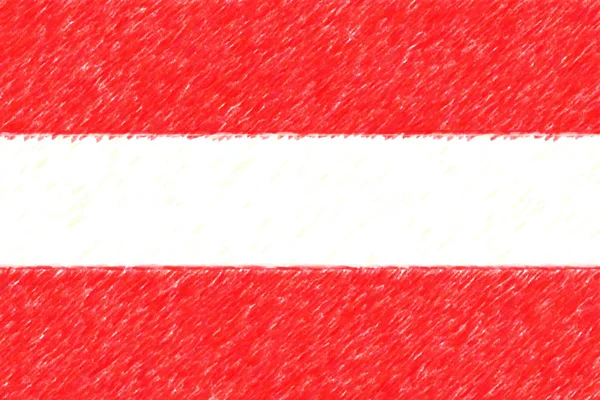Flagge von Österreich Hintergrund o Textur, Farbstift-Effekt. — Stockfoto