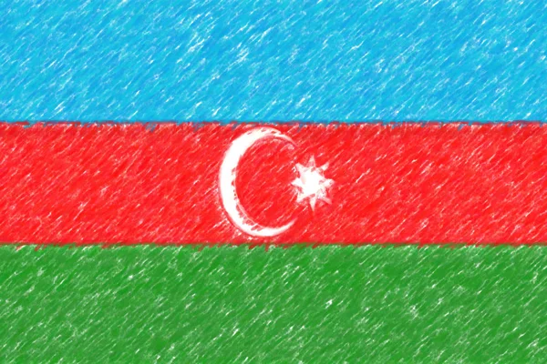 Bandiera di Azerbaigian sfondo o texture, effetto matita di colore . — Foto Stock