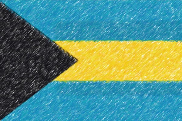 Flag of Bahamas background o texture, color pencil effect. — Stock Photo, Image