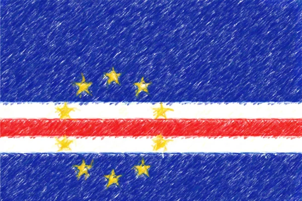Flag of Cape Verde background o texture, color pencil effect. — Stock Photo, Image