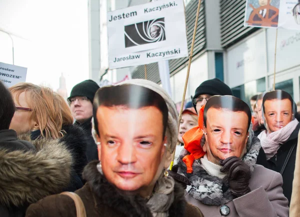 Wroclaw, Polsko - 22. ledna 2017: Demonstrace pořádané K — Stock fotografie