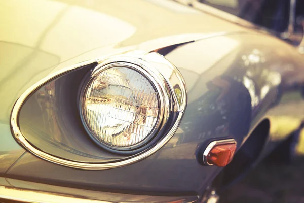 Close up on old vintage car, front sport light — Stock Photo, Image