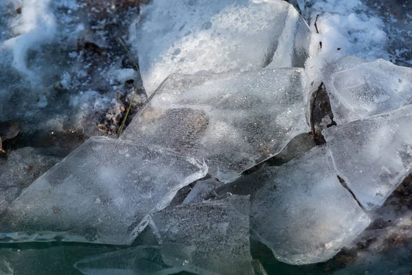 Close up on winter broken ice — Stock Photo, Image