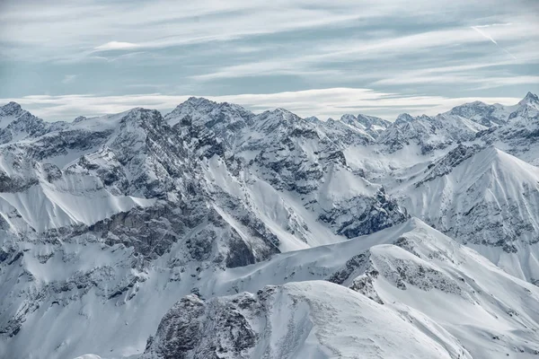 Vista desde la montaña Nebelhorn, Alpes bávaros, Oberstdorf, Alemania —  Fotos de Stock