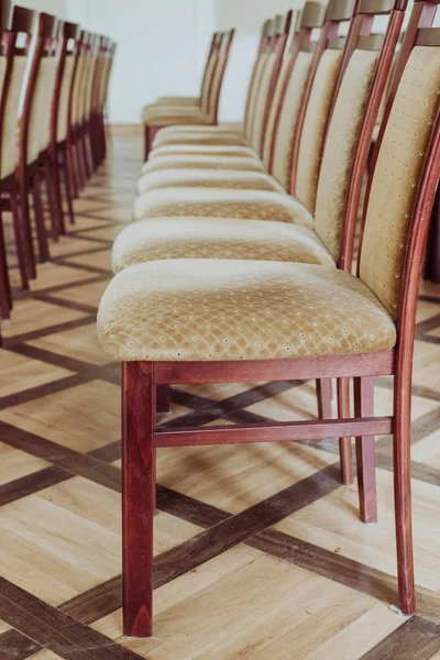 Empty class room, close up on chair, vintage effect — Stock Photo, Image