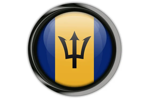 Barbados Flagge in der Taste Pin isoliert auf weißem Hintergrund — Stockfoto