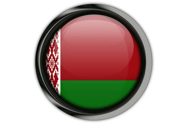 Belarus flag in the button pin Isolated on White Background — Stock Photo, Image