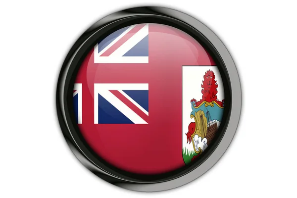 Σημαία των Βερμούδων στο κουμπί Καρφίτσωμα απομονωμένη σε λευκό φόντο — Φωτογραφία Αρχείου