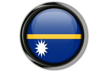Nauru bayrak düğmesini PIN Isolated beyaz arka plan üzerinde