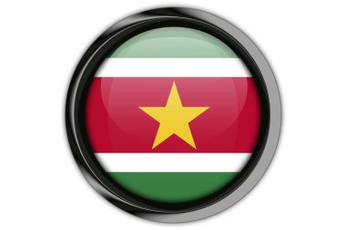 Surinam bayrak düğmesini PIN Isolated beyaz arka plan üzerinde