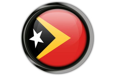 Timor Leste bayrak düğmesini PIN Isolated beyaz arka plan üzerinde