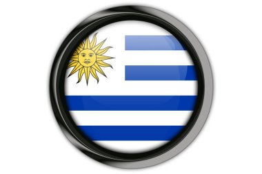 Uruguay bayrağı düğmesini PIN Isolated beyaz arka plan üzerinde