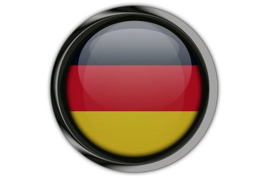 Almanya bayrağı düğmesini PIN Isolated beyaz arka plan üzerinde