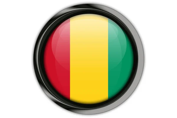 Flaga Gwinei w przycisk pin izolowany na białym tle — Zdjęcie stockowe