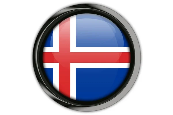 Прапор Ісландії у кнопку PIN-код, Isolated на білому фоні — стокове фото