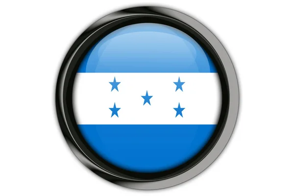 Bandeira de Honduras no pino de botão Isolado no fundo branco — Fotografia de Stock