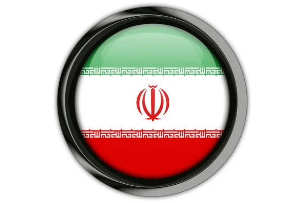 Irán zászló a gomb pin elkülönített fehér háttér — Stock Fotó