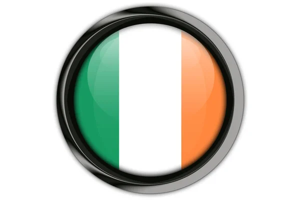 Ireland flag in the button pin Isolated on White Background — Stock Photo, Image