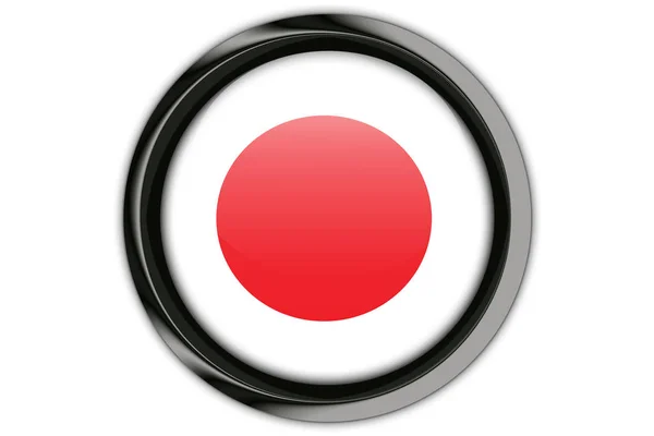 Bandeira do Japão no pino de botão Isolado no fundo branco — Fotografia de Stock