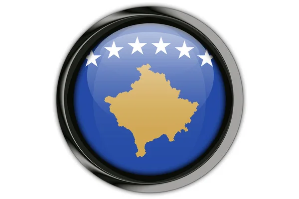 Kosovo Flagge in der Taste Pin isoliert auf weißem Hintergrund — Stockfoto