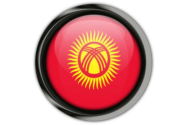 Kyrgyzstan Flagge in der Taste Pin isoliert auf weißem Hintergrund — Stockfoto