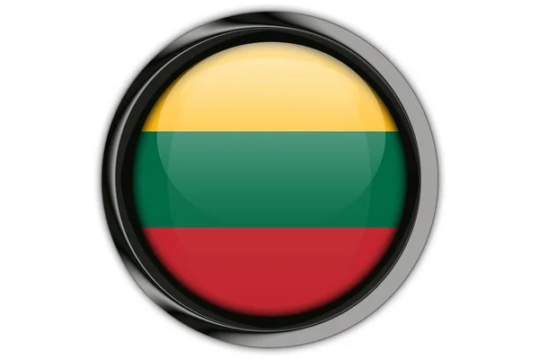 Lithuania  flag in the button pin Isolated on White Background — Stock Photo, Image