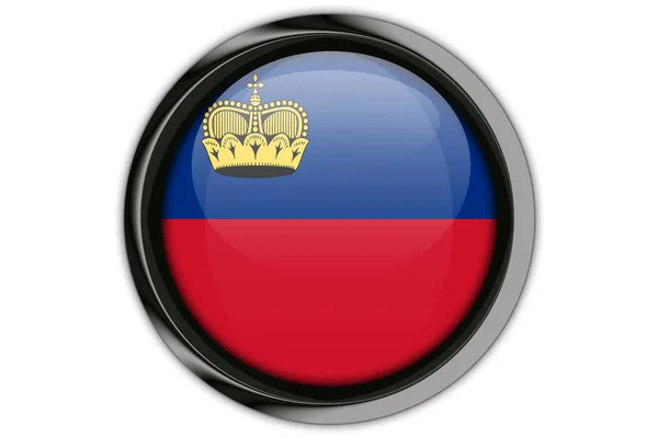 Liechtenstein  flag in the button pin Isolated on White Backgrou — Stock Photo, Image