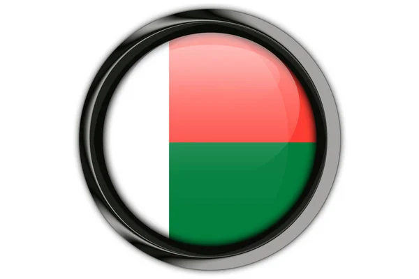 Madagascar  flag in the button pin Isolated on White Background — Stock Photo, Image