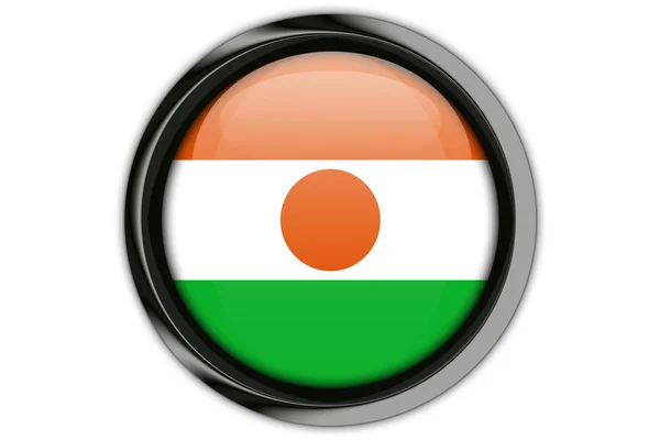 Niger  flag in the button pin Isolated on White Background — Stock Photo, Image