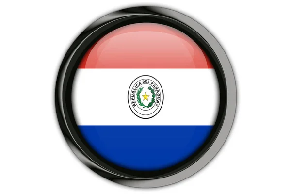 Прапор Парагваю у кнопку PIN-код, Isolated на білому фоні — стокове фото