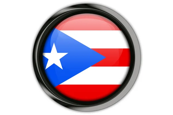 Bandeira de Porto Rico no pino de botão Isolado no fundo branco — Fotografia de Stock