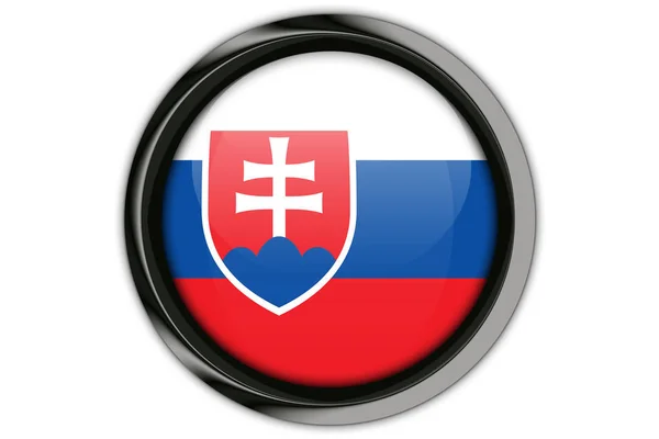 Slovakia flag in the button pin Isolated on White Background — Stock Photo, Image