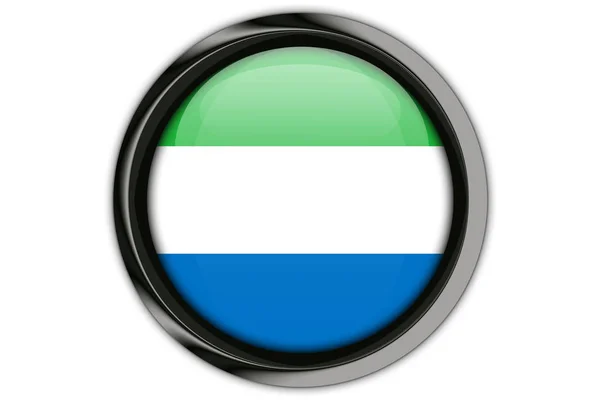 Sierra leone flag im button pin isoliert auf weißem hintergrund — Stockfoto