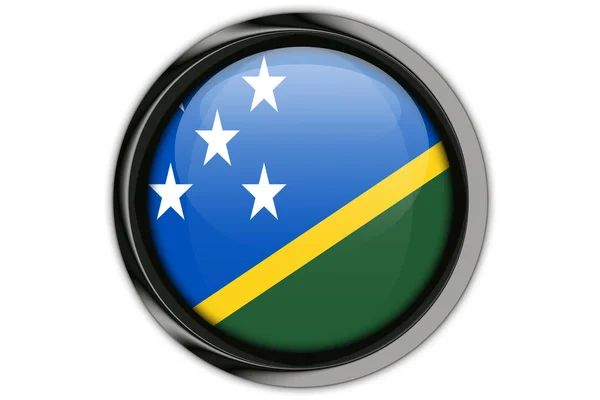 Bandiera Isole Salomone nel pin pulsante Isolato su White Backgro — Foto Stock