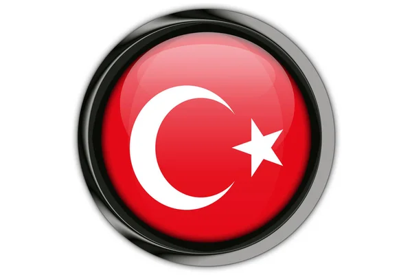 Vlag van Turkije in de knop pin geïsoleerd op witte achtergrond — Stockfoto