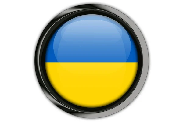 Ukraine flag in the button pin Isolated on White Background — Stock Photo, Image