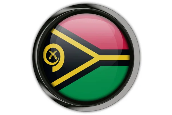 Bandiera Vanuatu nel perno pulsante Isolato su sfondo bianco — Foto Stock