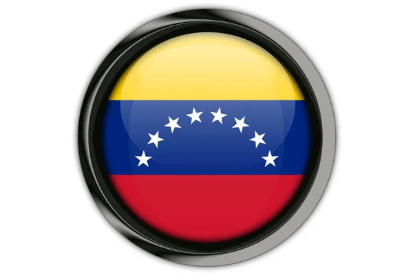 Bandera de Venezuela en el botón Aislado sobre fondo blanco — Foto de Stock