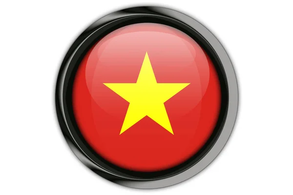 버튼 핀 흰색 배경에 격리에에서 베트남 국기 — 스톡 사진