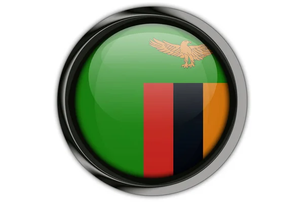 Zambia flag in the button pin Isolated on White Background — Stock Photo, Image