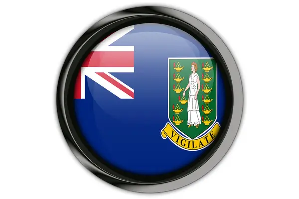 Islas Vírgenes, bandera GB en el botón Aislado en la parte posterior blanca —  Fotos de Stock