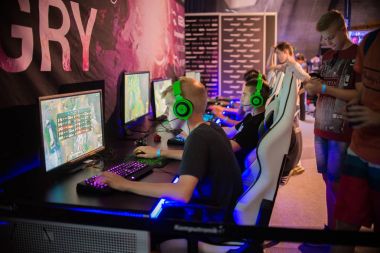 Wroclaw. Polonya - Mayıs 28:E-spor, Geforce Kupası 2017, lig bacak